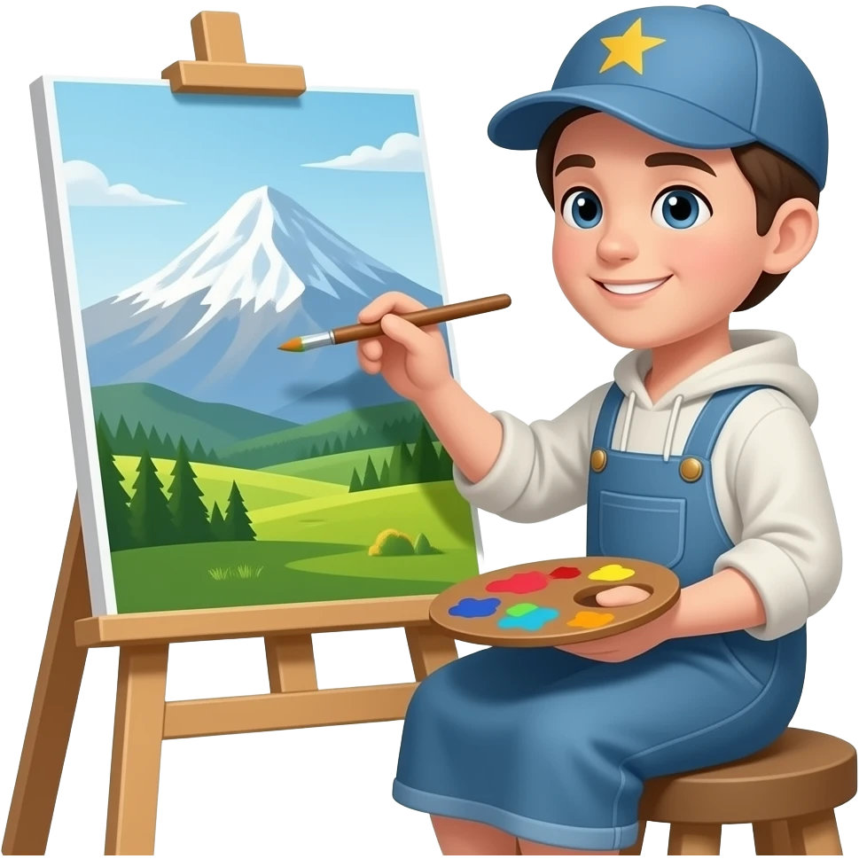 personne qui peint un paysage emoji