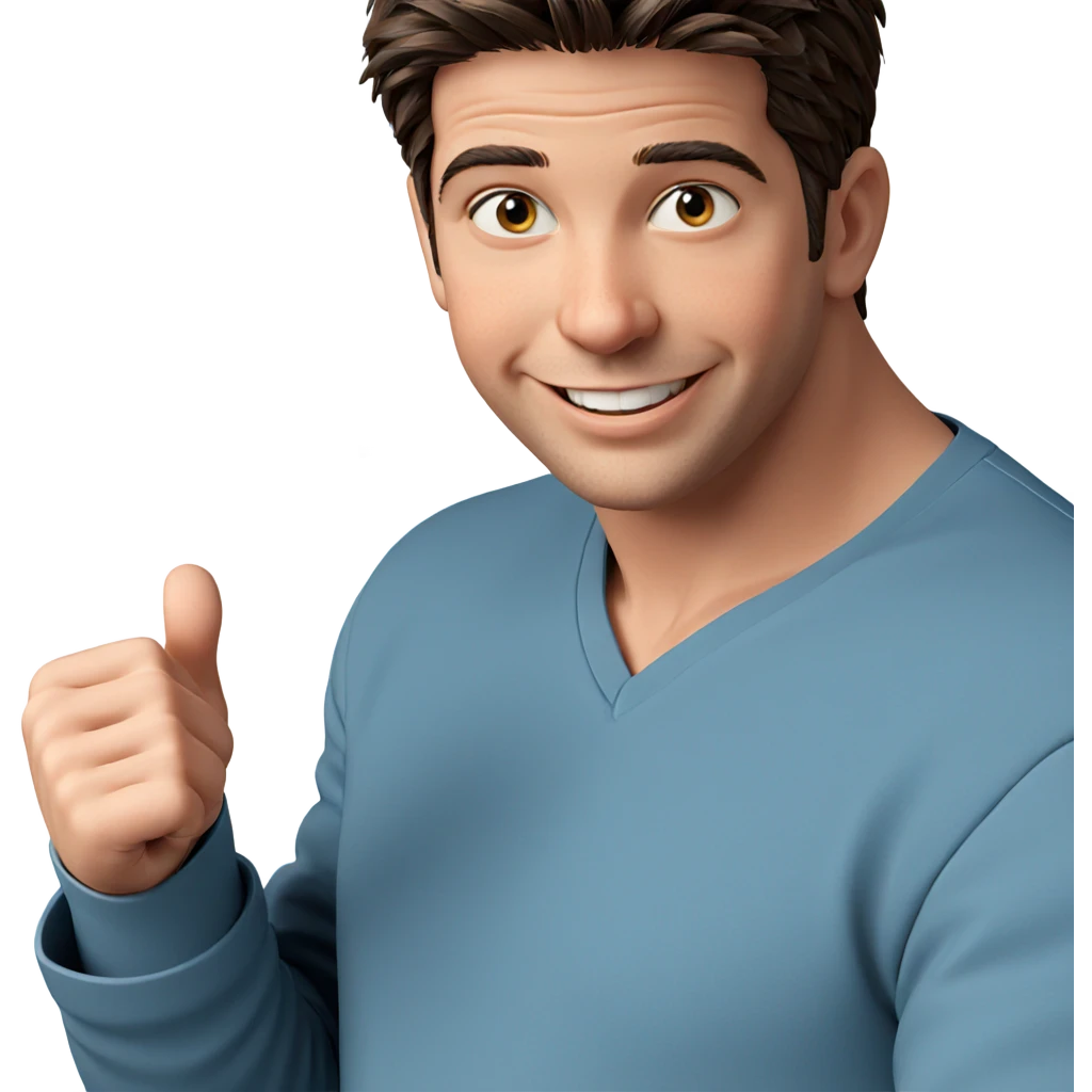 smiling boy with thumbs up emoji