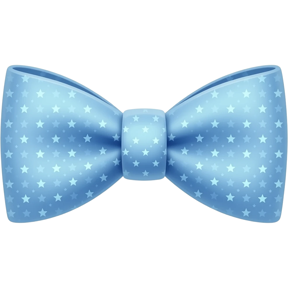 Light blue starry light blue magical bowtie emoji