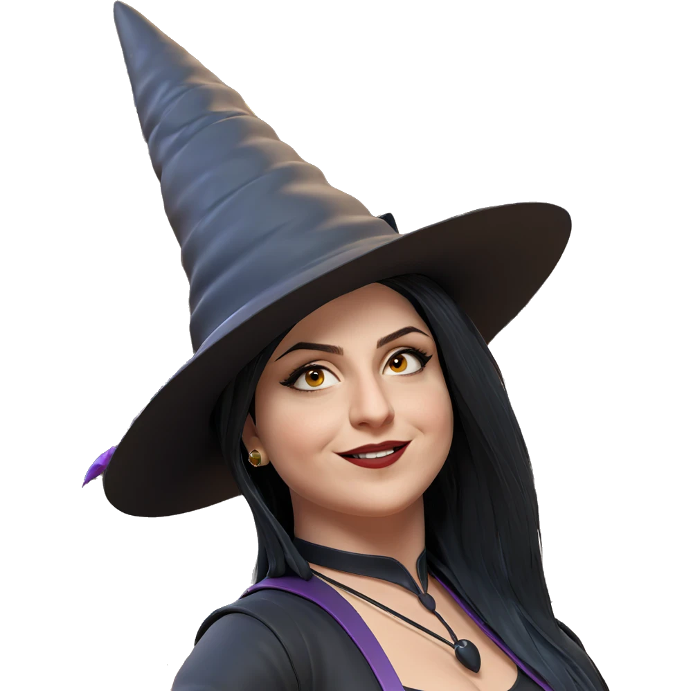 smiling witch at the bar emoji