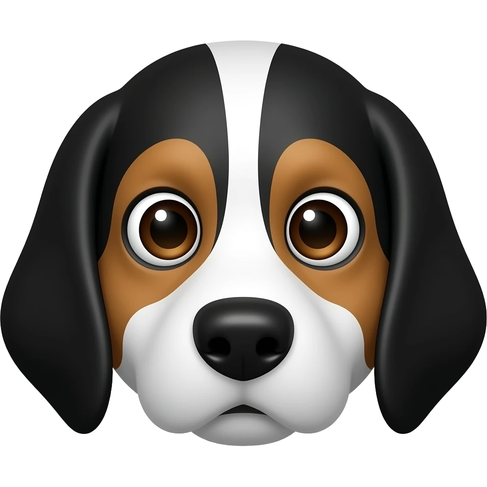 Cara Perro bodeguero ratonero negro y blanco con cejas marrones que es como si tuviera 4 ojos y todo el loma blanco con una mancha negra en medio emoji