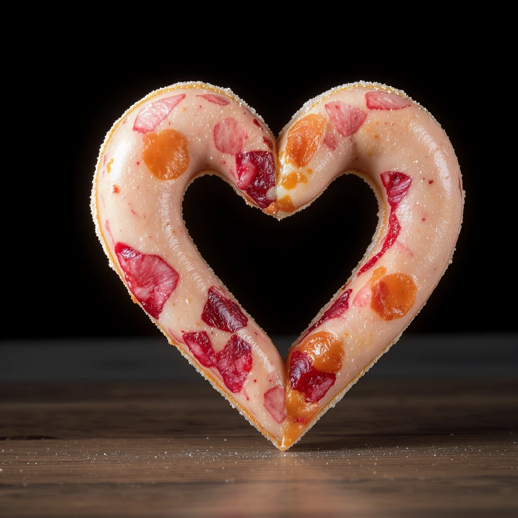 heart-shaped food, professional photography style emoji