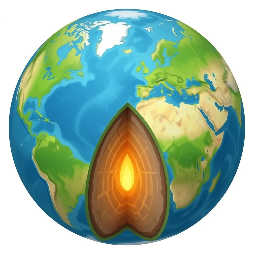 cross section of the earth (round). the core is visible emoji