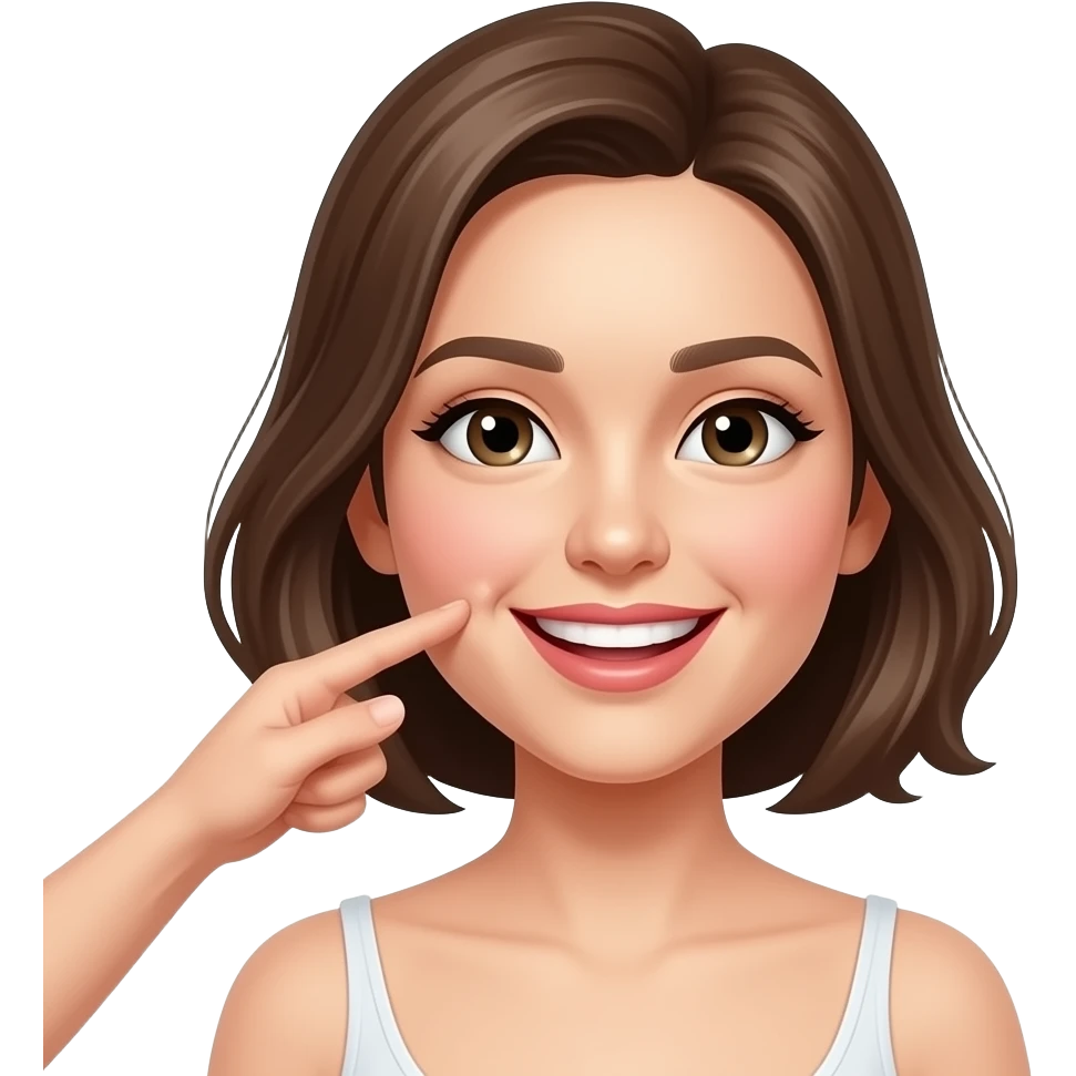 Smiling lady receiving cum all over her face emoji