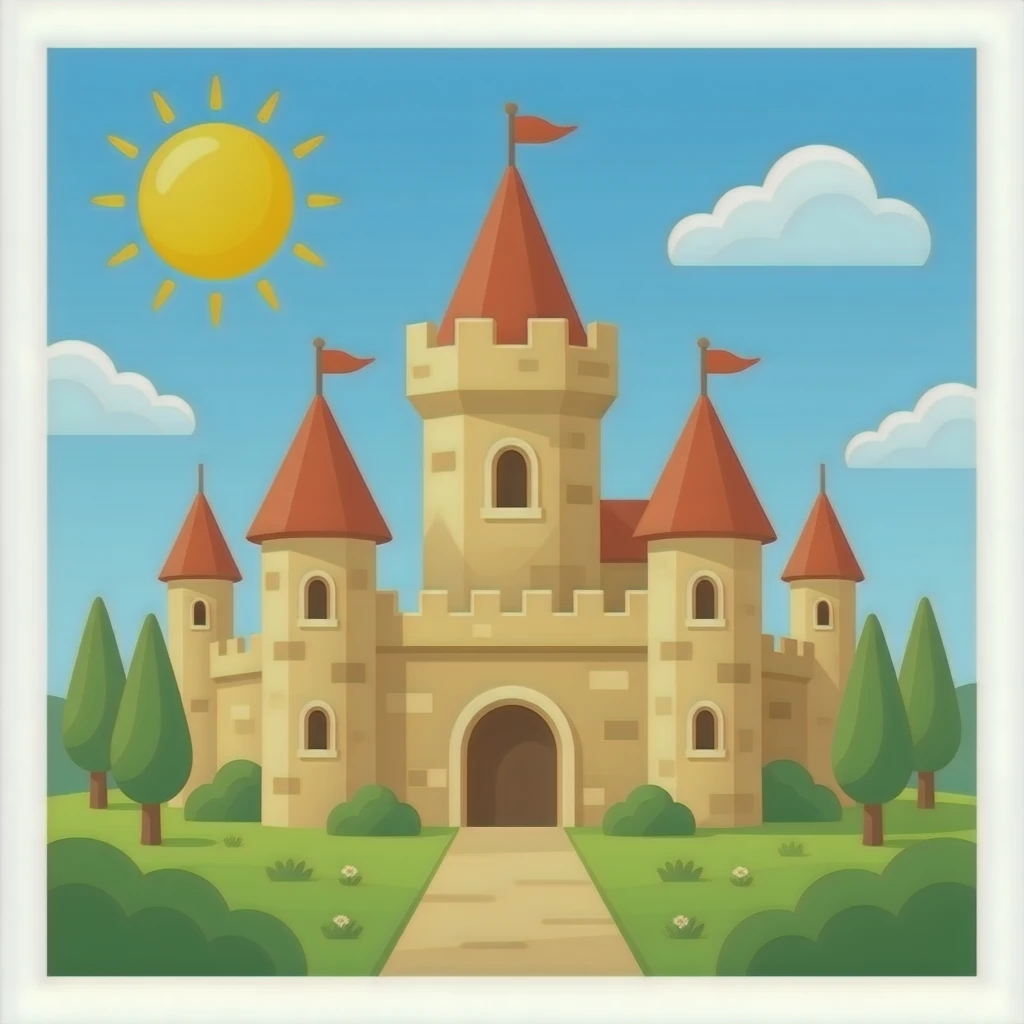Castillo medieval simple de oro emoji
