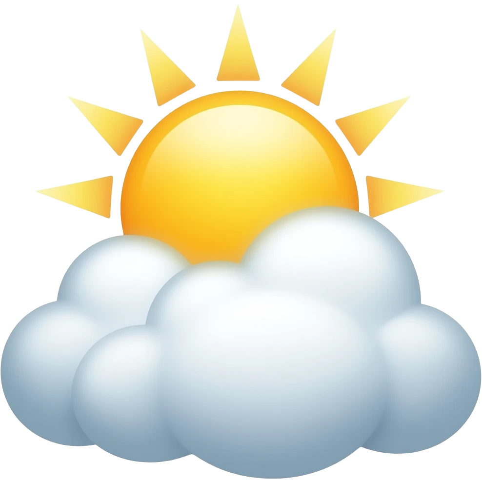 sun shinning from behind fluffy cumulus emoji emoji