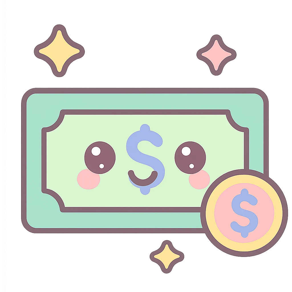 Деньги. Линейный минималистичный рисунок  emoji