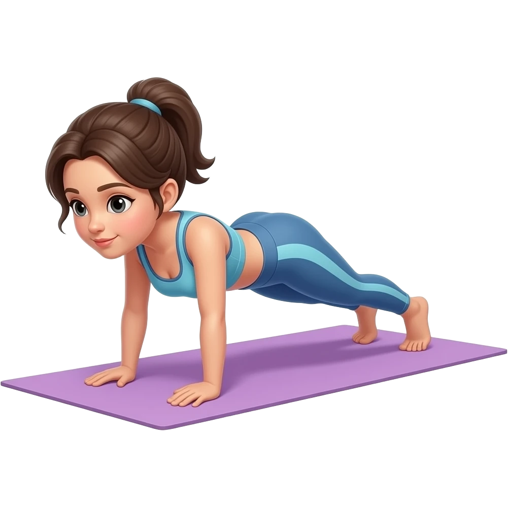 girl doing plank emoji