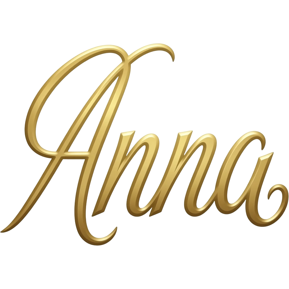 GOLD THIN LETTERS NAME ANNA emoji