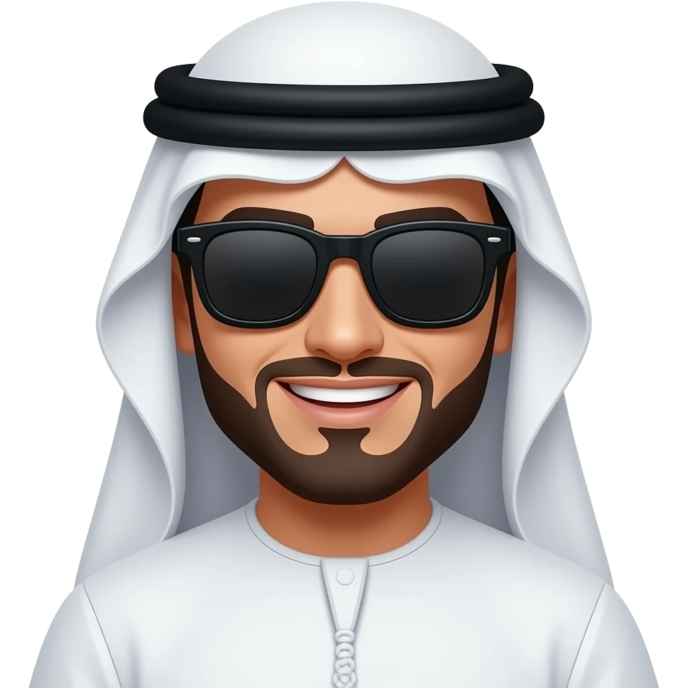 Arabe con lentes oscuros y sonriendo emoji