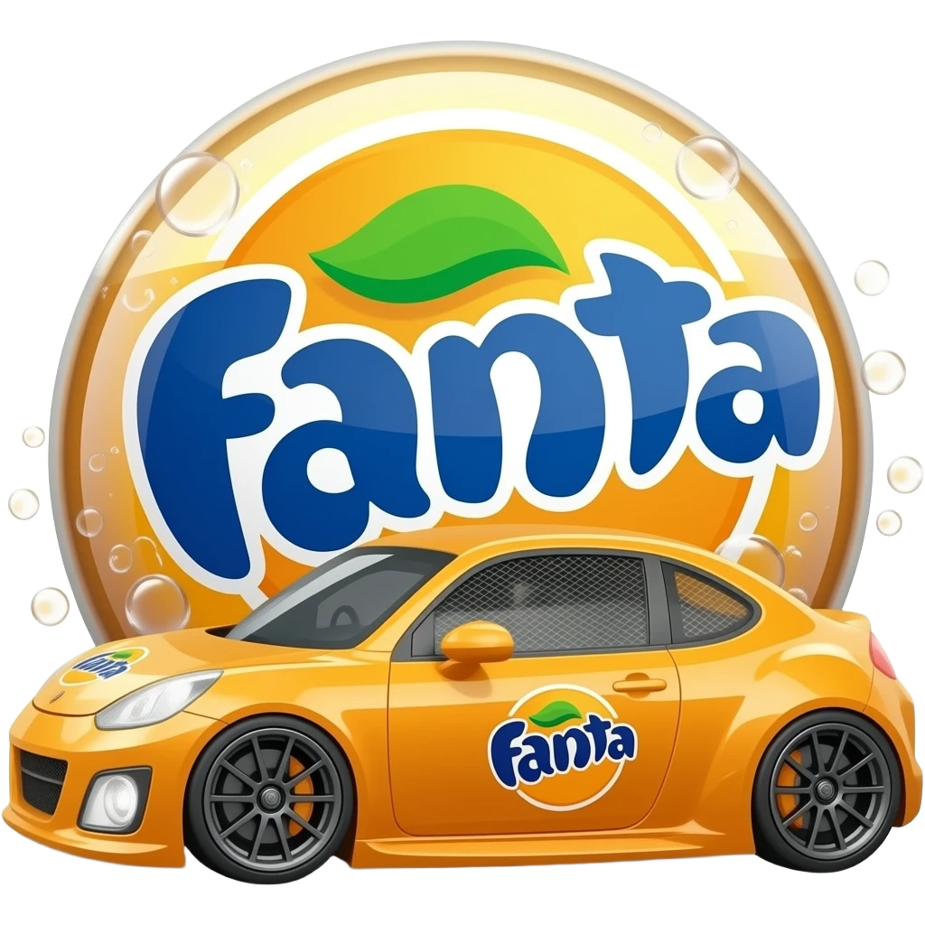 fanta themed car emoji