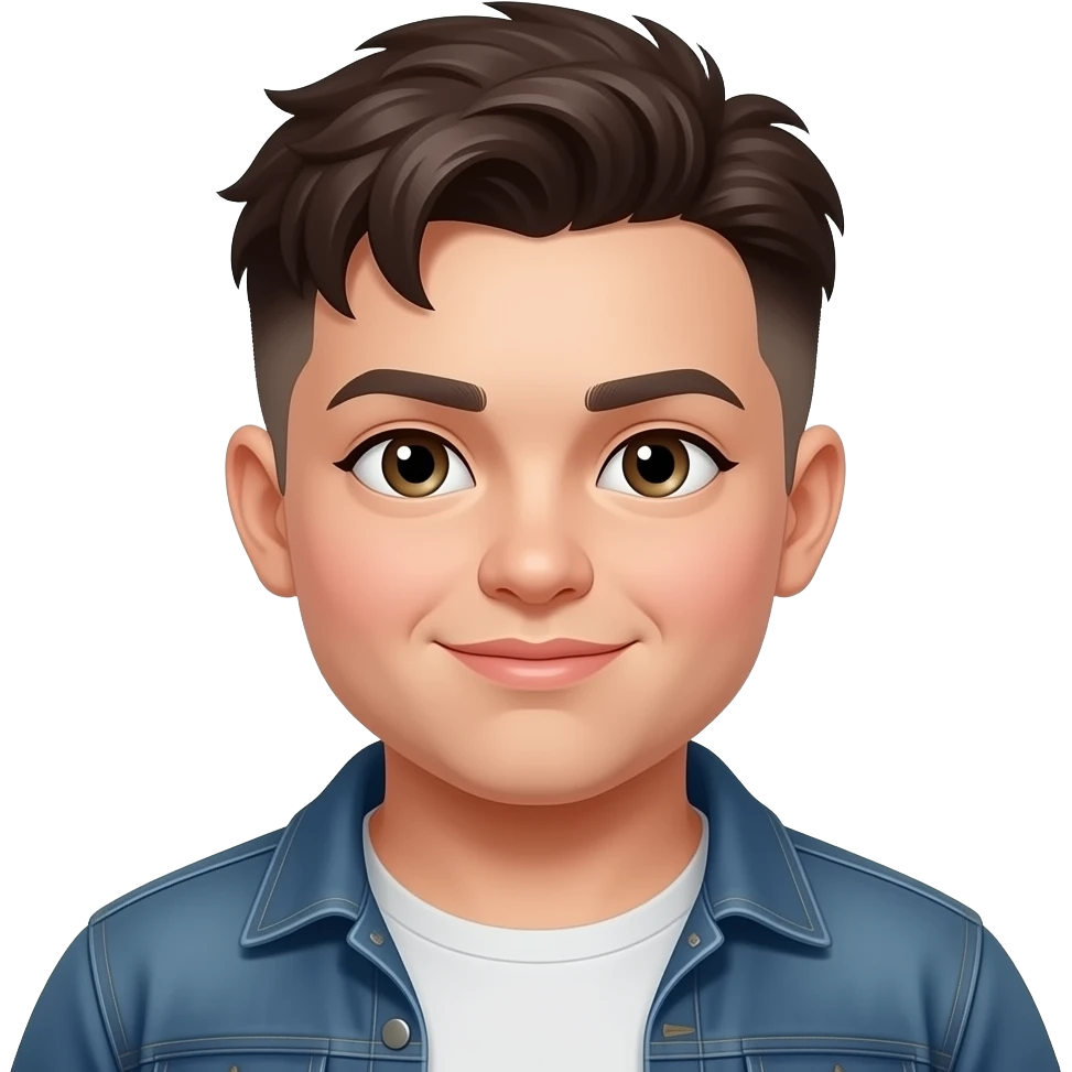 An obese girl with short hair that is buzzcut on the side emoji