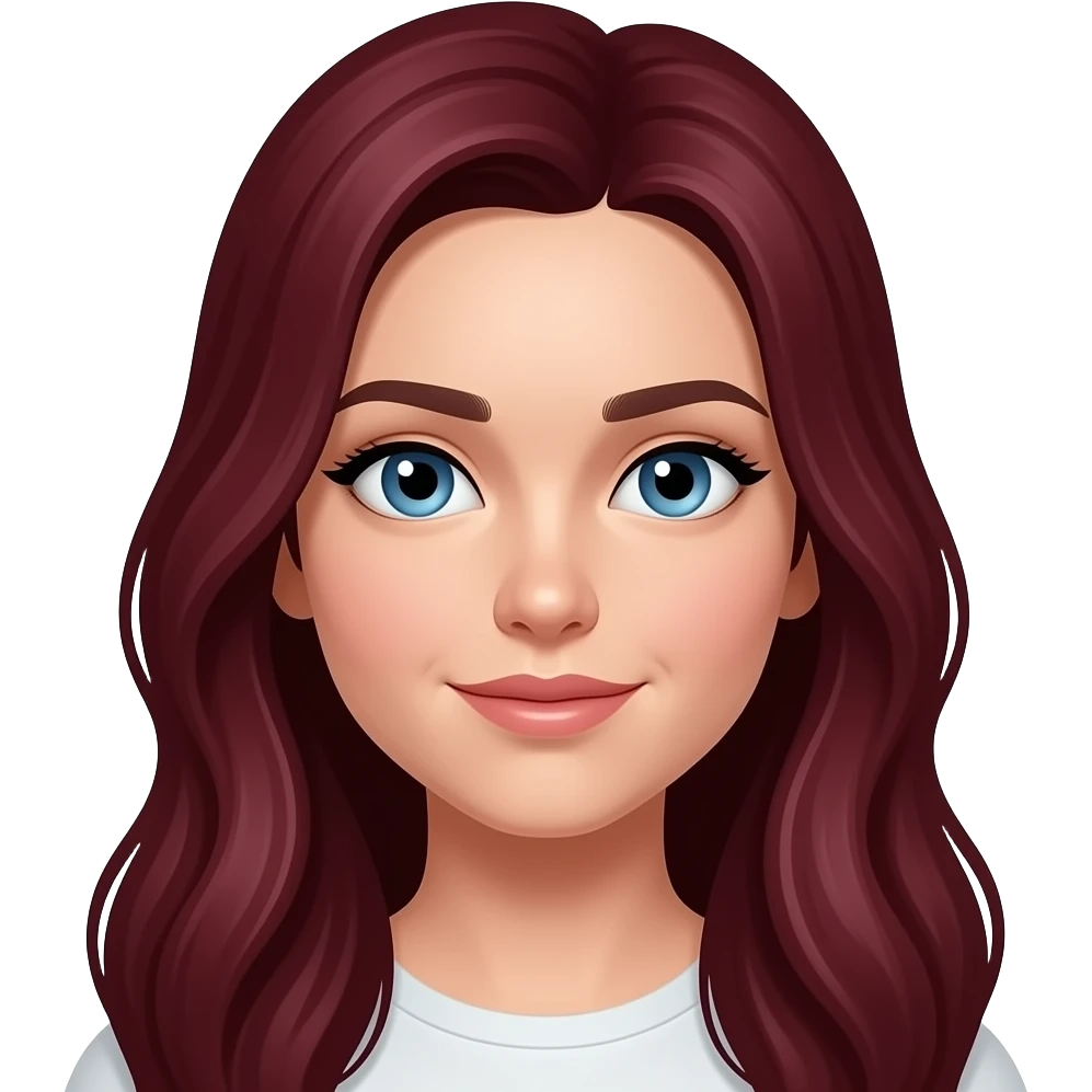 white-girl-with-long-dark-red-hair-and-blue-eyes emoji