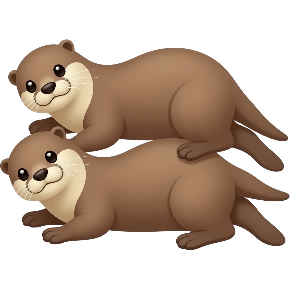 draw two otters laying on eachother emoji