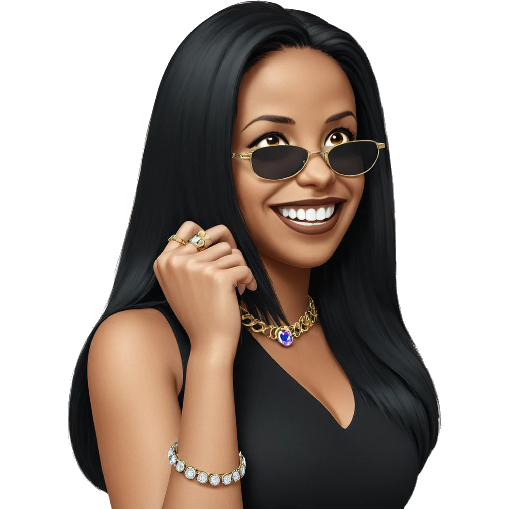 smiling girl with jewelry emoji