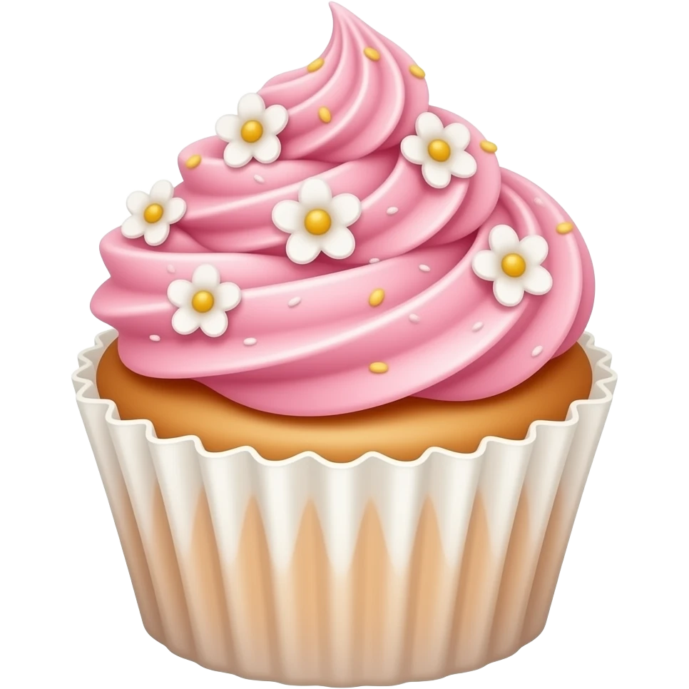 Cupcake with pink icing emoji
