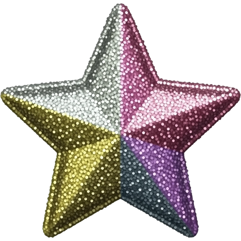 A colourful glitter star emoji