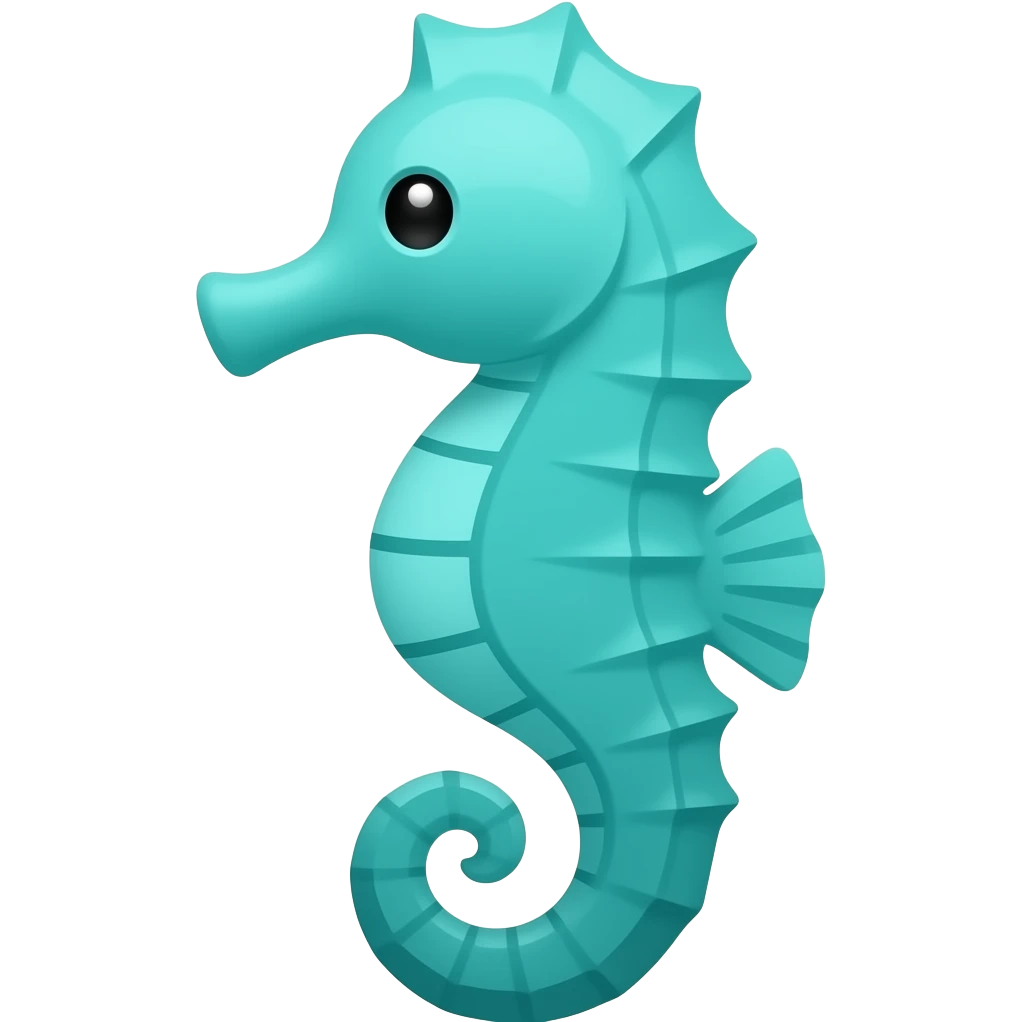 Icono caballo de mar color turquesa emoji