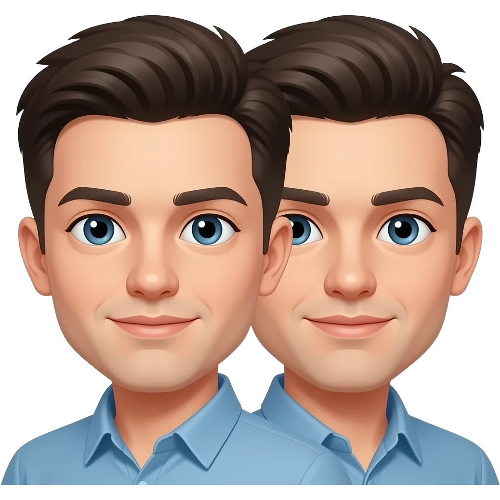 Des humains collés en siamois emoji