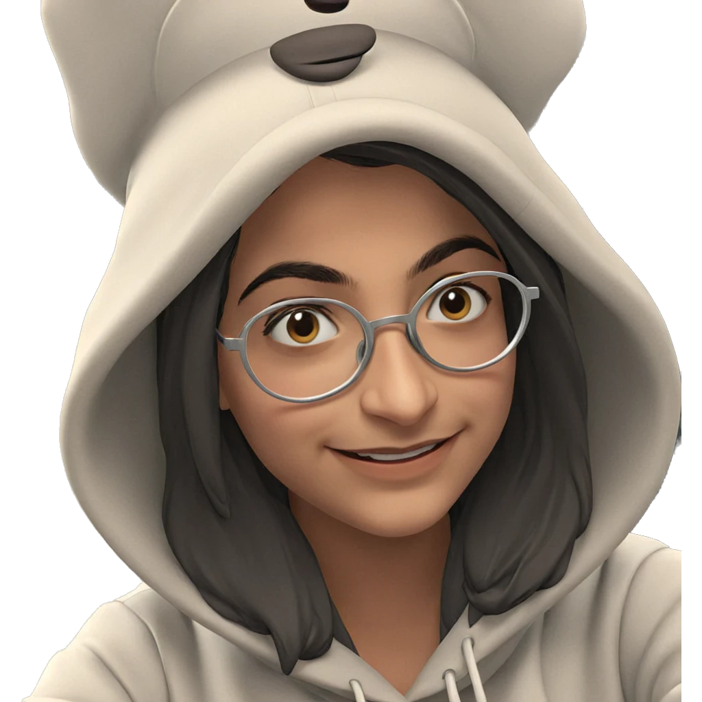 smiling girl in hoodie emoji