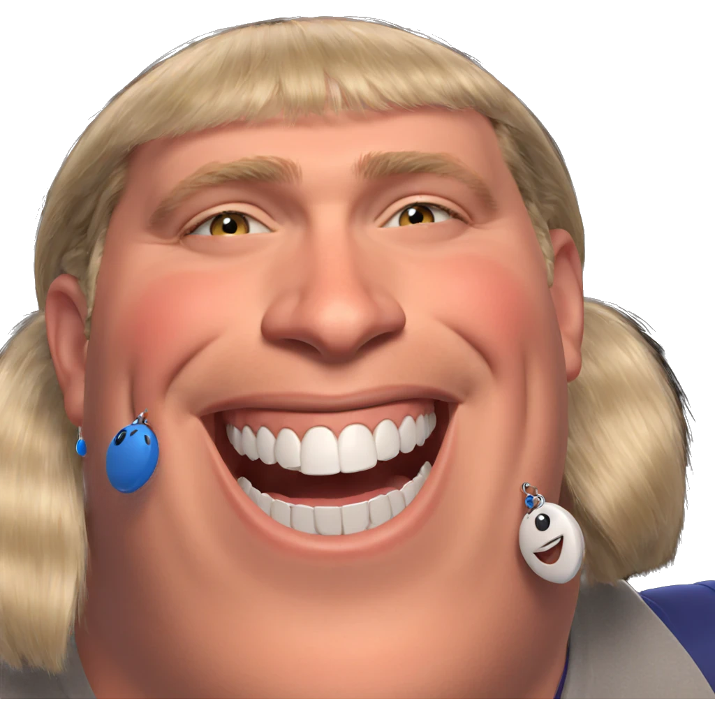 smiling boy with earrings portrait emoji