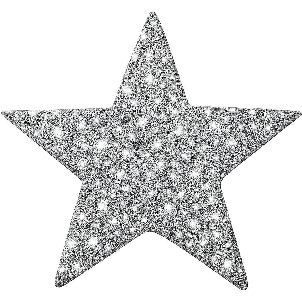 stylish star with silver glitter, no background emoji