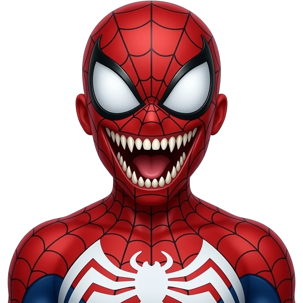 AĞIZI AÇIK SPDiERMAN venom kostümü emoji