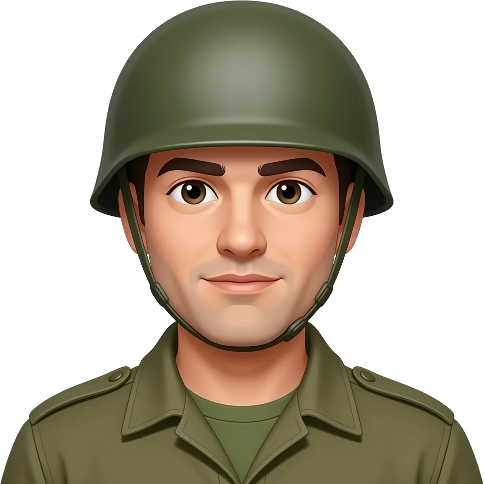 парень в каске военной но в гражданской одежде emoji
