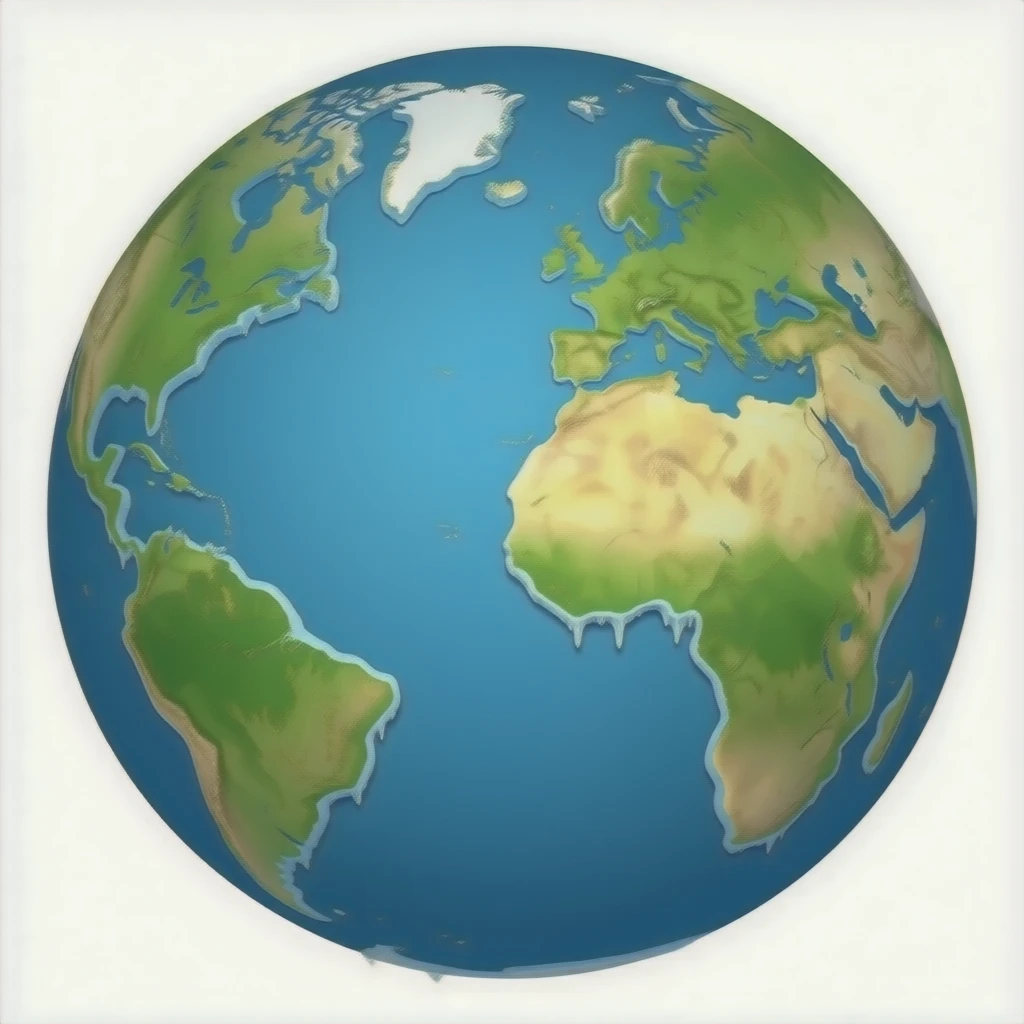 Flatearth with ice wall edge emoji