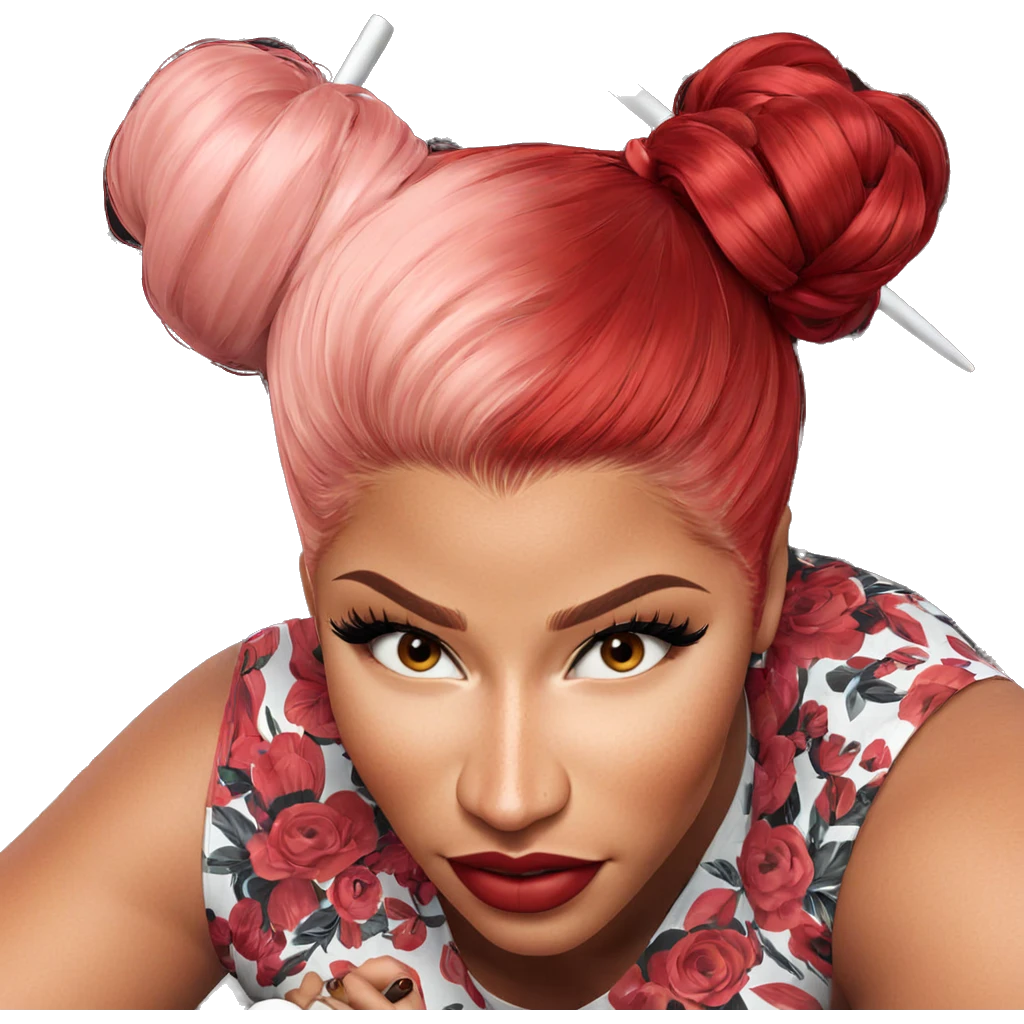 girl with red hair bun emoji