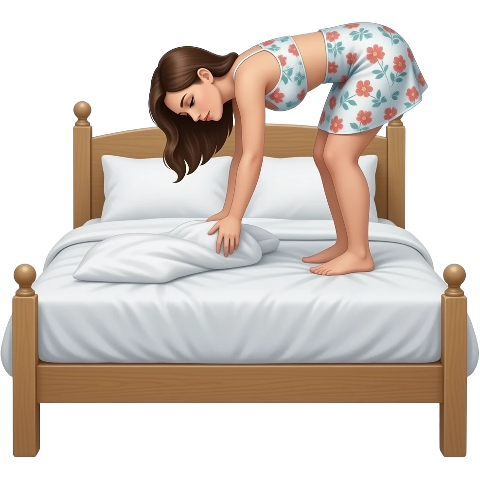 woman bent over bed emoji