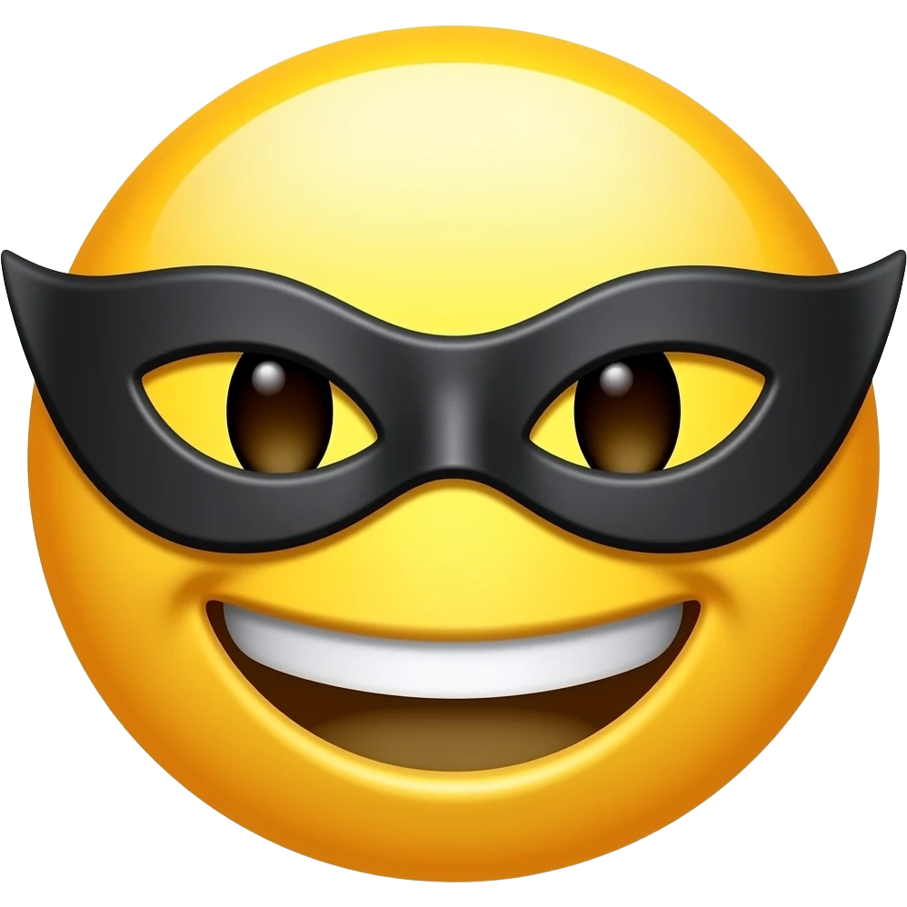 Disguise face yellow smiely emoji