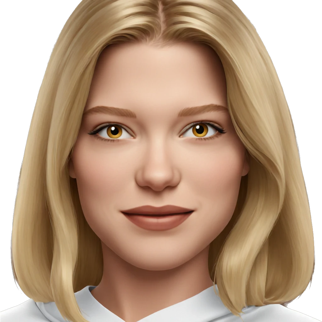 blonde girl portrait staring directly emoji