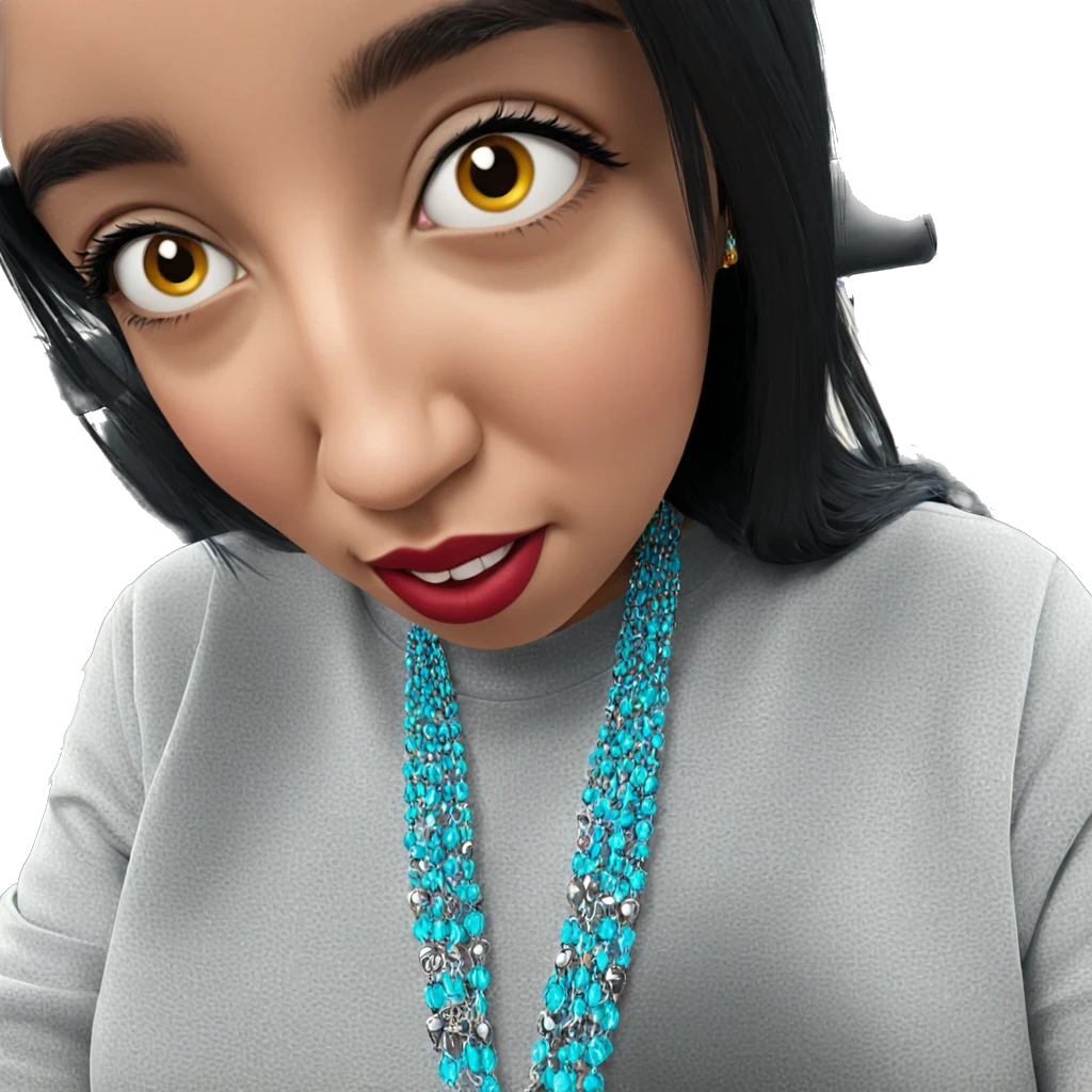 girl in car with jewelry emoji