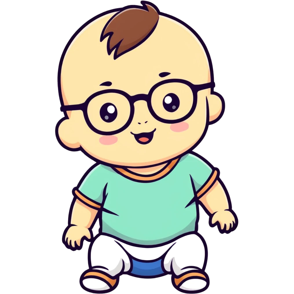 Baby with glasses emoji