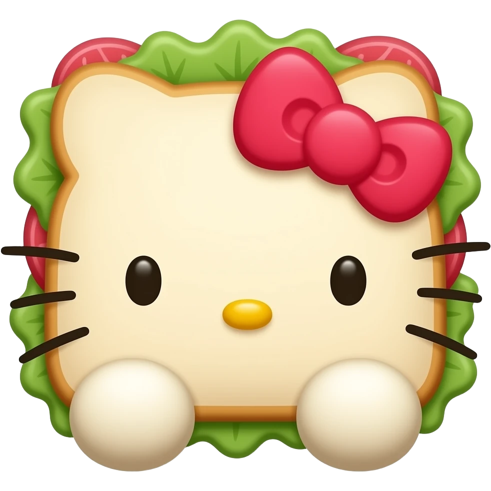 Hello Kitty sandwich emoji