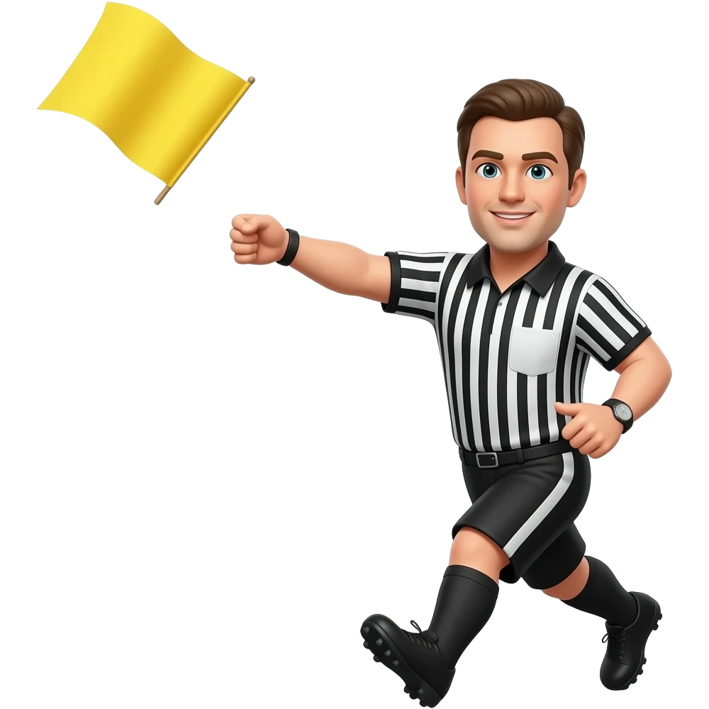Football referee tossing  a yellow flag emoji