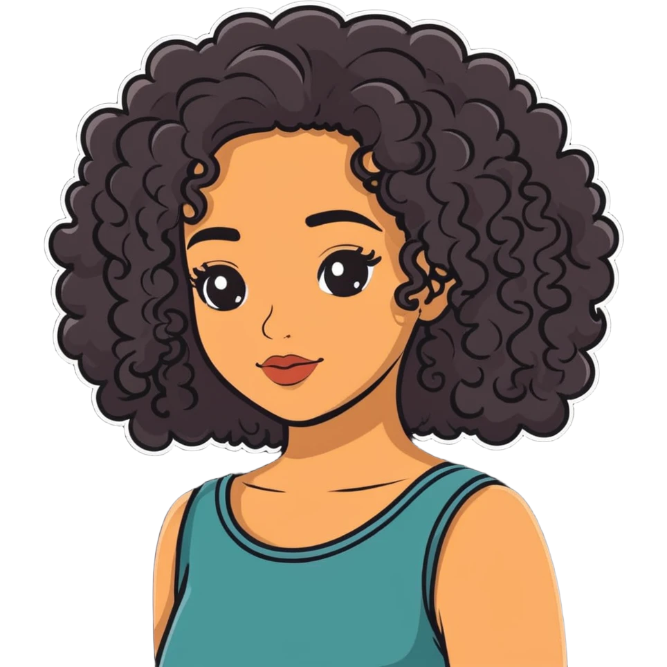 Latina with curly hair emoji