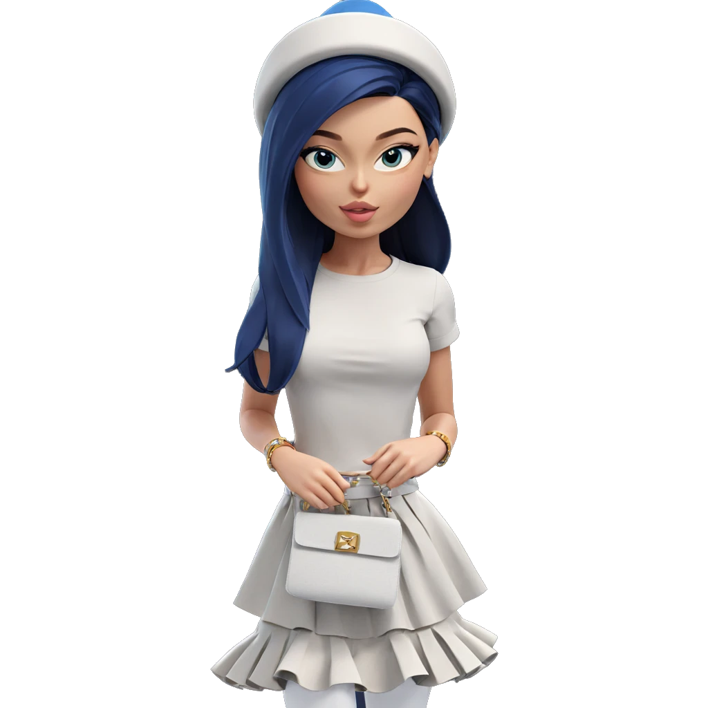 stylish girl in blue hat emoji