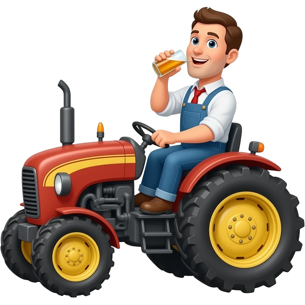 man on tractor drunk emoji