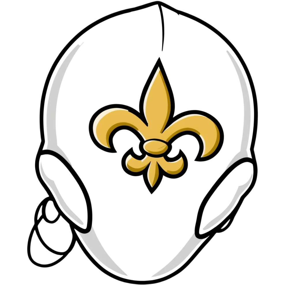 Louisiana themed ski mask with New Orleans Saints black and gold colors emoji