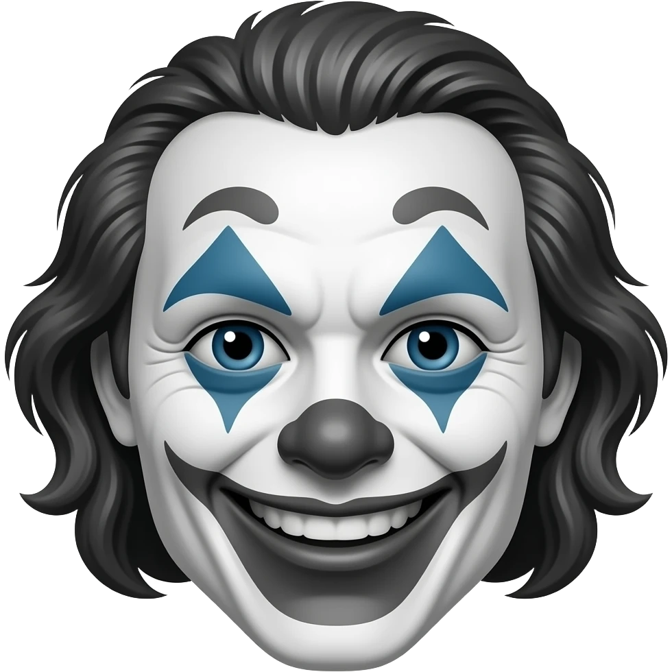 iphone clown emoji but black and white emoji