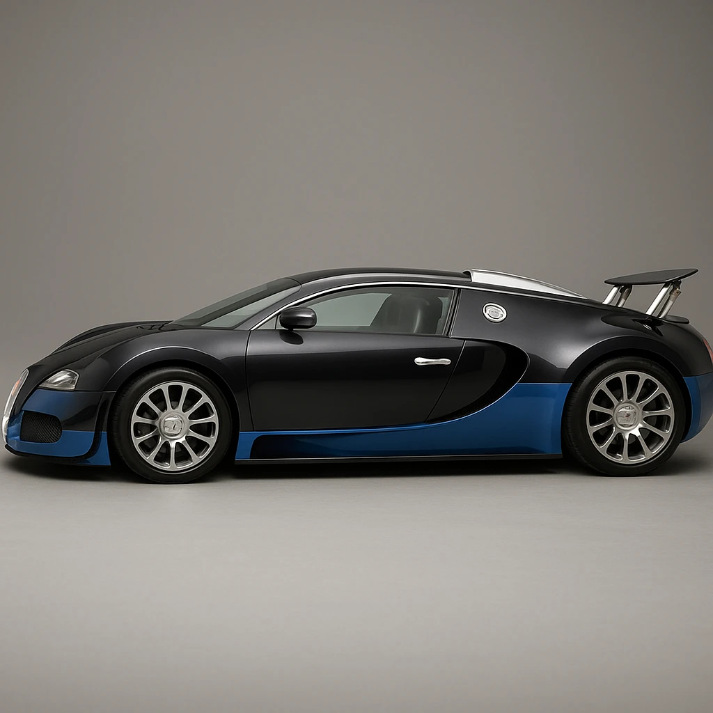 Bugatti Veyron luxury sports car, detailed, iconic design, side view emoji