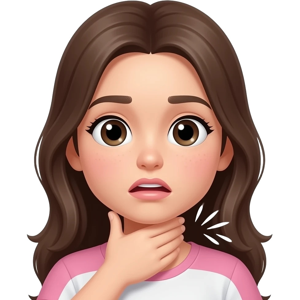 Girl choking herself emoji