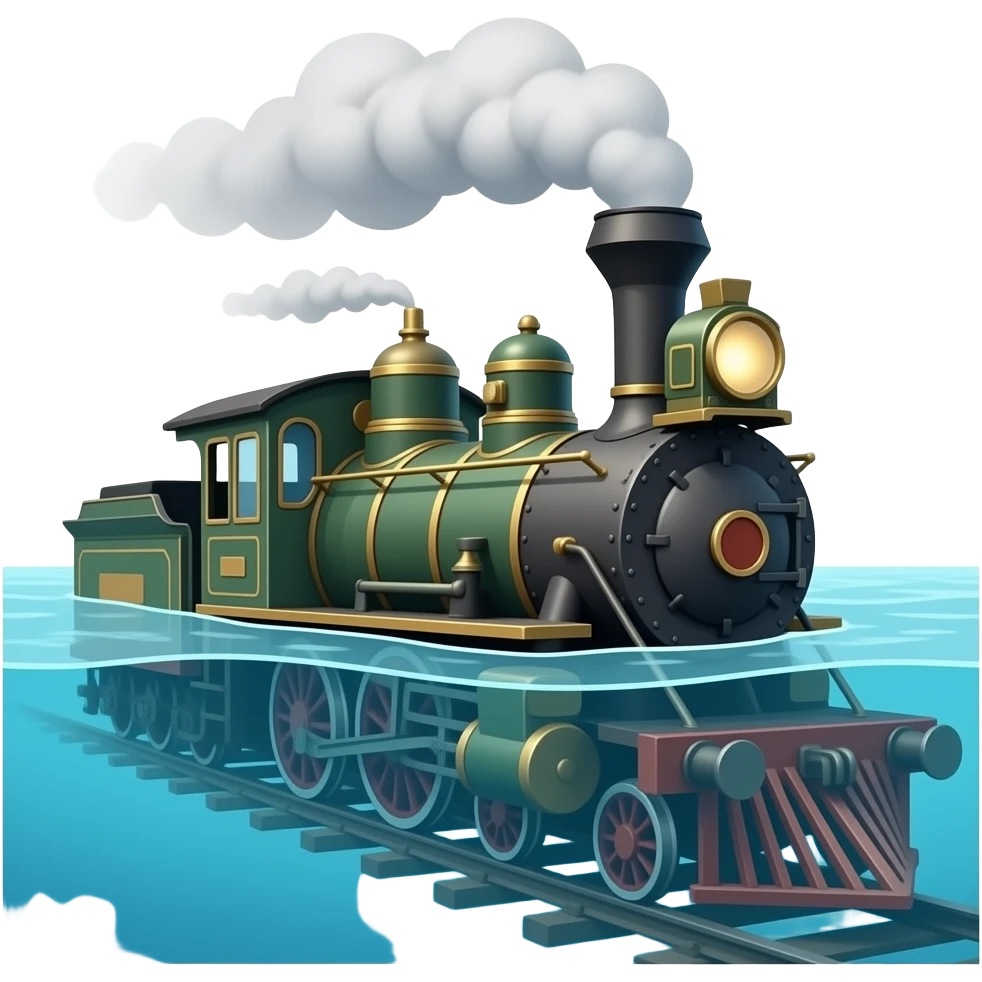 Train underwater emoji