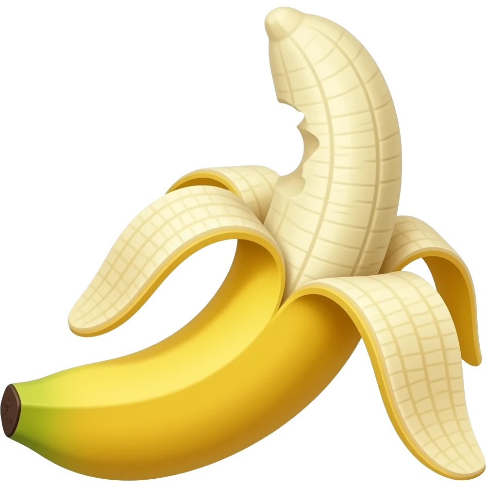 Banana with peel on and bite out of it, peel included emoji