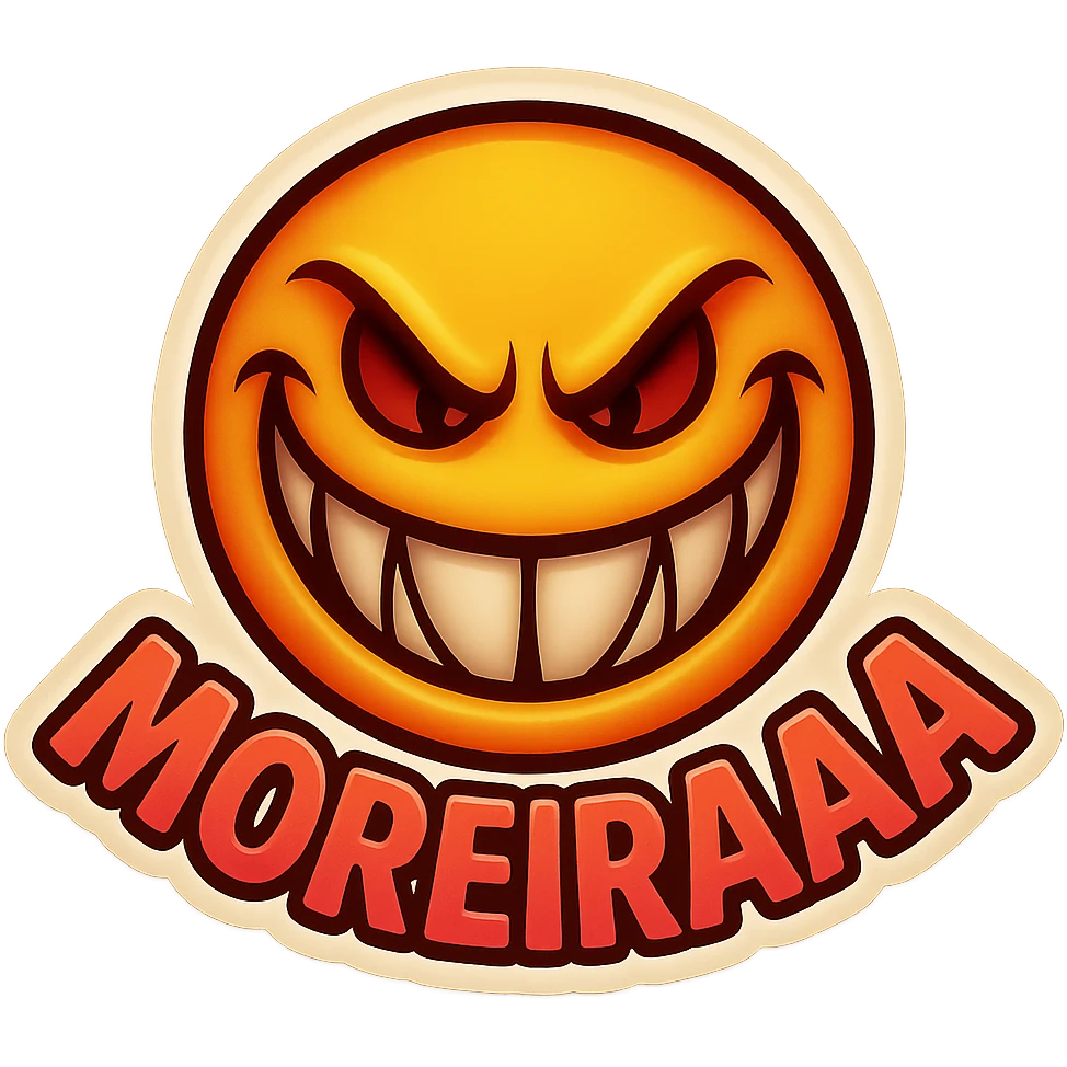 grin EVIL LOOk , Make it say "MOREIRAAA"" emoji