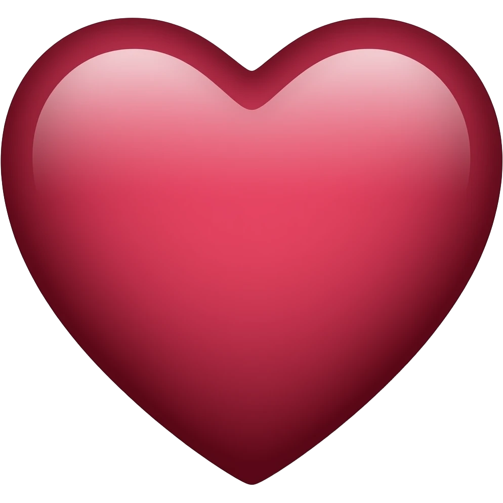 emoji de corazón color bordo emoji