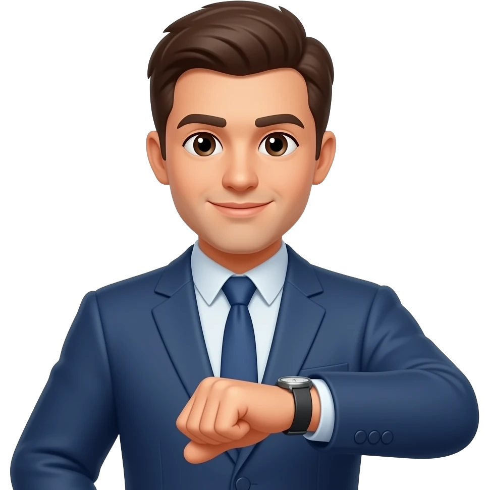 Waiting and looking at watch emoji