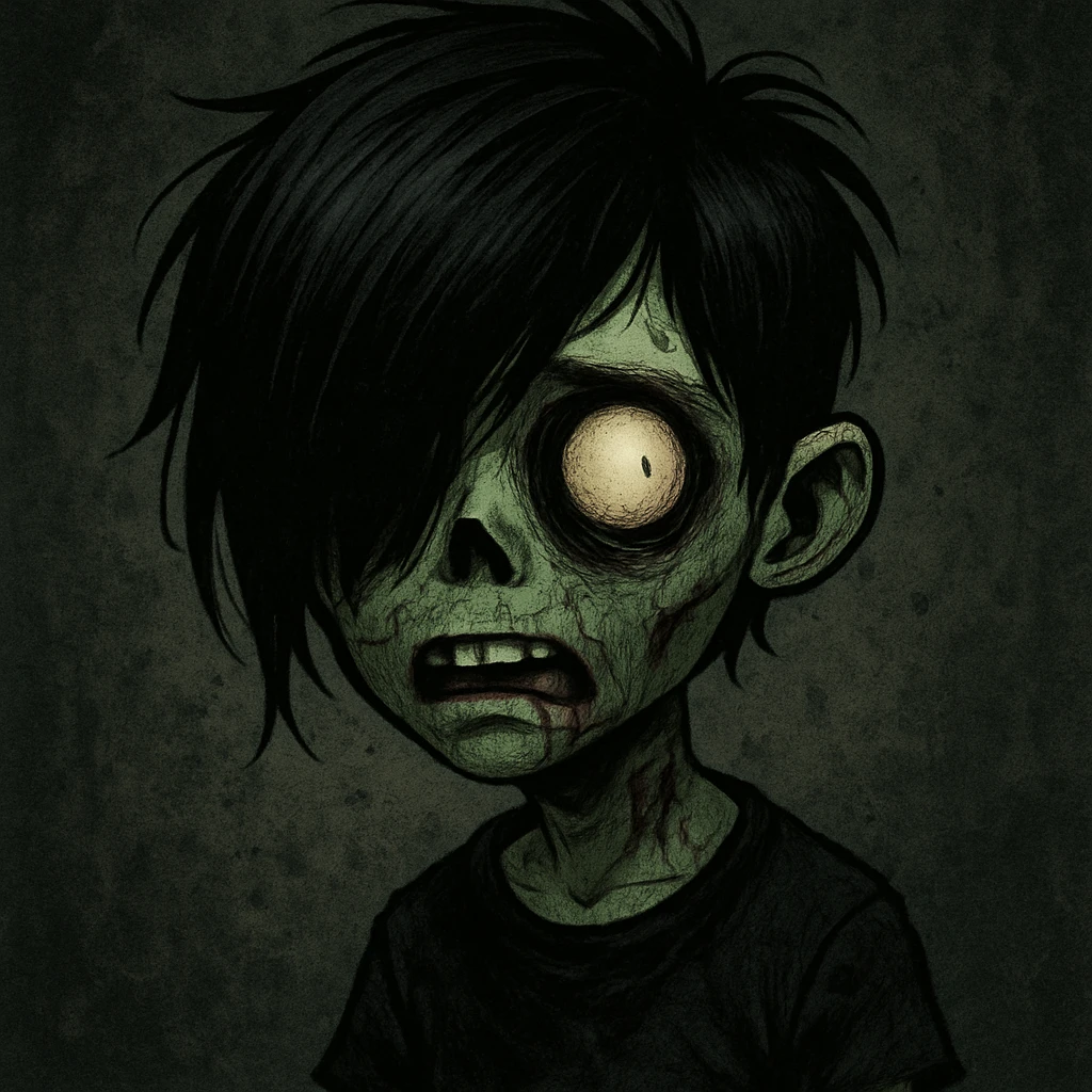 boy zombie with emo hair, style 7 emoji